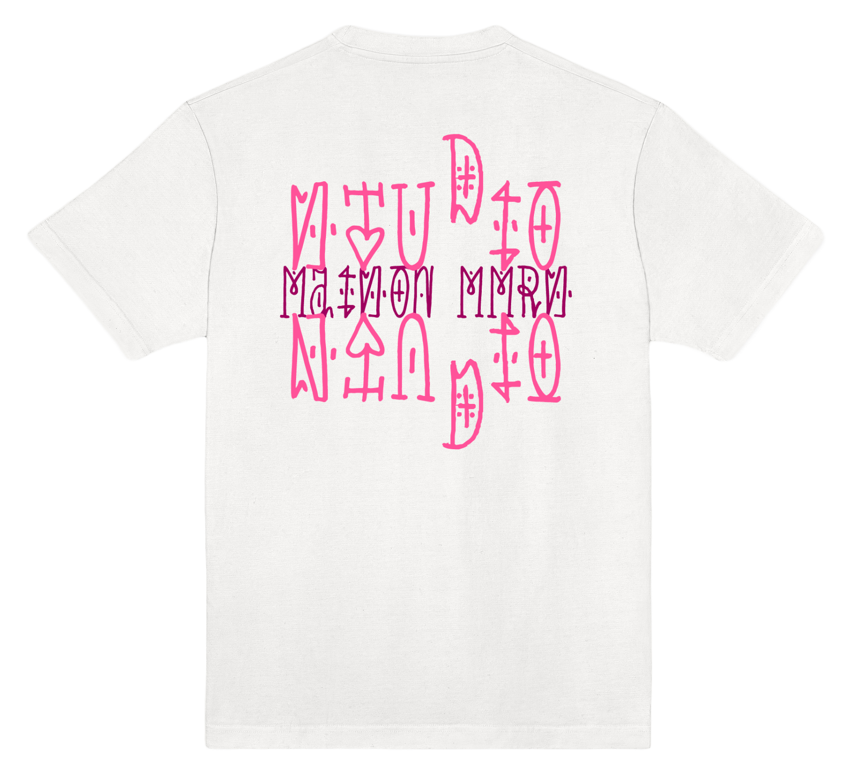GLYPHES MMRS T-SHIRT WHITE/PINK