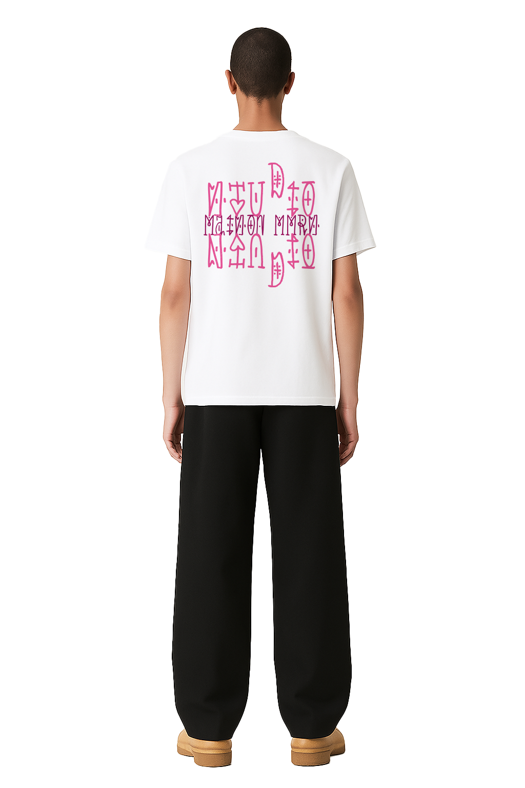 GLYPHES MMRS T-SHIRT WHITE/PINK